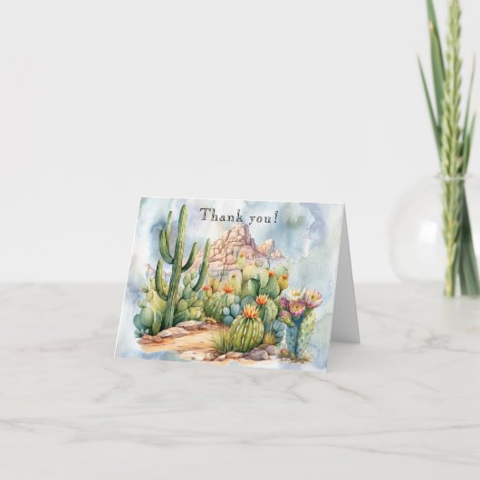 Carte de paysage Boho Desert Cactus Watercolor (Devant)