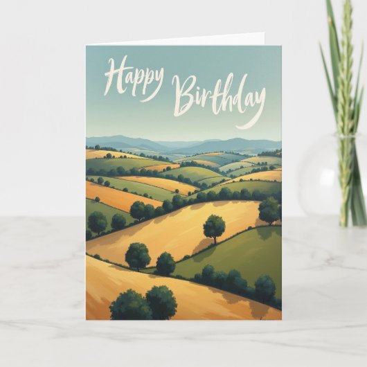 Carte de paysage d'anniversaire douce (Devant)