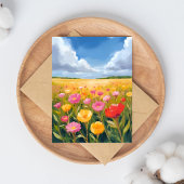 Carte de paysage de champ de fleurs