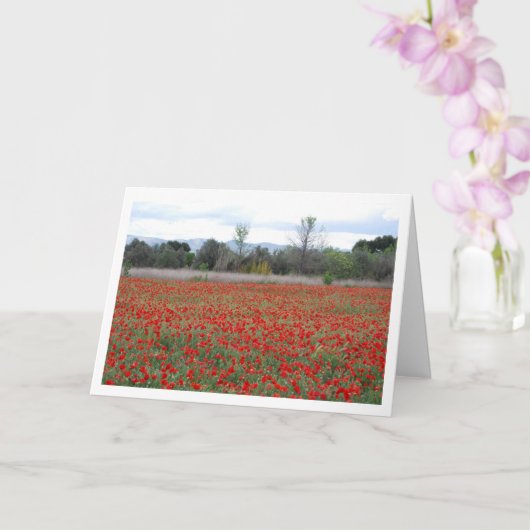 Carte de paysage de la montagne de Poppy Field (Orchidée)