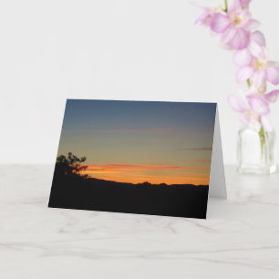 Carte de paysage en silhouette de coucher de solei