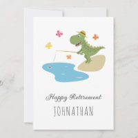 Carte de pêche Dinosaur à la retraite heureuse