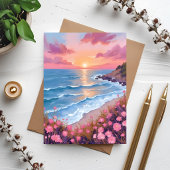 Carte de peinture à l'aquarelle de fleurs de couch