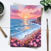 Carte de peinture à l'aquarelle de fleurs de couch