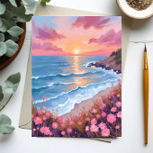 Carte de peinture à l'aquarelle de fleurs de couch