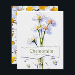 Carte de peinture à l'aquarelle vintage Chamomile<br><div class="desc">camomille,  mignonne,  thé,  fleurs,  floral,  été,  nature,  fleur,  printemps,  marguerite,  jaune,  botanique,  plante,  vintage,  esthétique,  belle,  cottagecore,  féminine,  heureuse,  herbes,  naturel,  pastel,  blanc, </div>