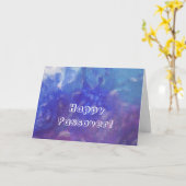 Carte de peinture Abstraite Joyeuse Pâque Bleu pou (Fleur jaune)