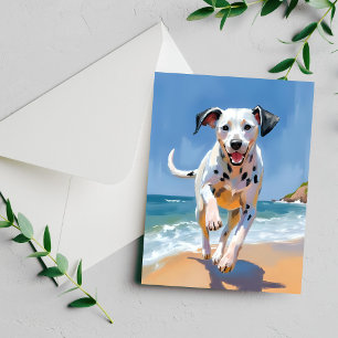 Carte de peinture aquarelle de chien dalmate de pl