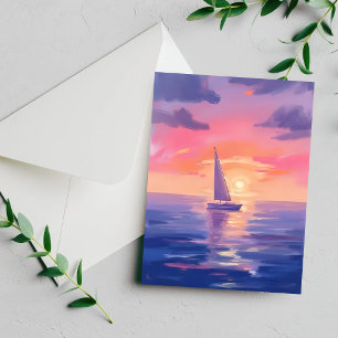 Carte de peinture aquarelle pastel violet voile de