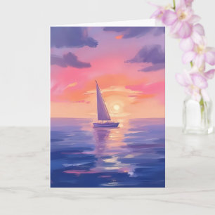 Carte de peinture aquarelle pastel violet voile de