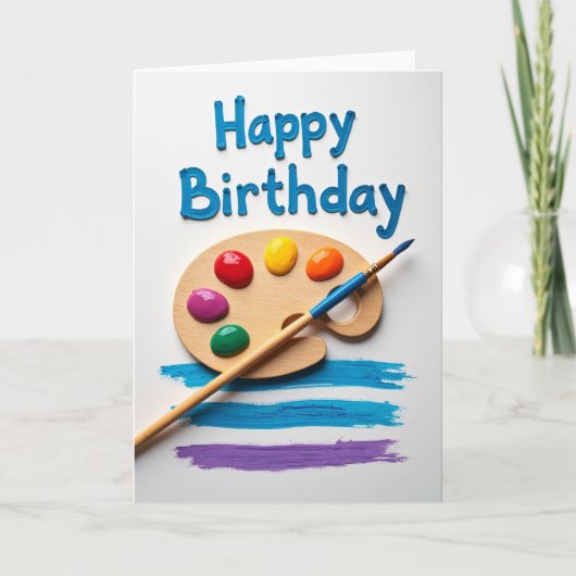 Carte de peinture créative d'anniversaire (Devant)