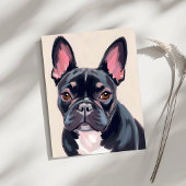 Carte de peinture de bouledogue français