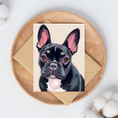 Carte de peinture de bouledogue français