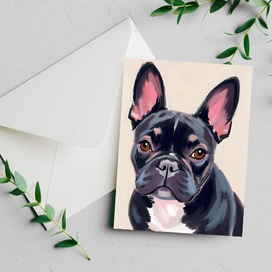 Carte de peinture de bouledogue français