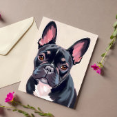 Carte de peinture de bouledogue français