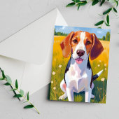 Carte de peinture de chien beagle