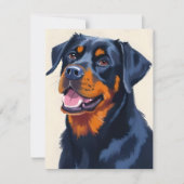 Carte de peinture de chien Rottweiler (Devant)