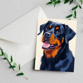 Carte de peinture de chien Rottweiler