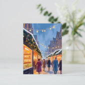 Carte de peinture de Noël joyeux du marché des fêt (Debout devant)