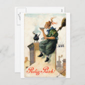 Carte de peinture de Pâques suédoise vintage (Devant / Derrière)