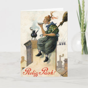 Carte de peinture de Pâques suédoise vintage