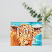 Carte de peinture de vache Highland - "Nous déména (Debout devant)