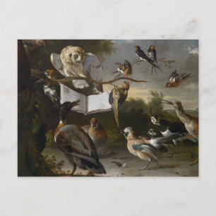 Carte de peinture d'oiseaux musicaux