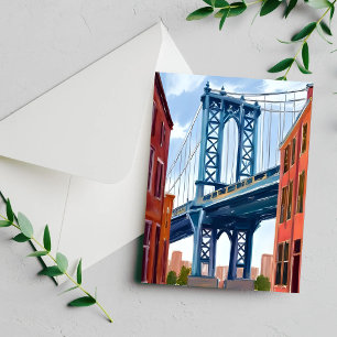 Carte de peinture du pont de Manhattan New York