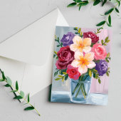 Carte de peinture florale Bouquet de fleurs