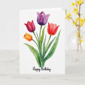 Carte de peinture florale joyeuse (Fleur jaune)