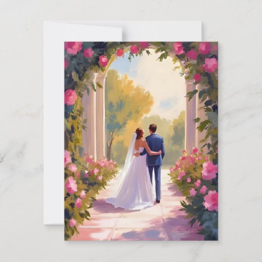 Carte de peinture Mariage mariée et mariée pour le (Devant)