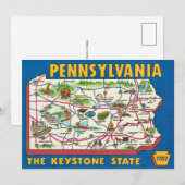 Carte de Pennsylvanie carte postale 5x7 (Devant / Derrière)