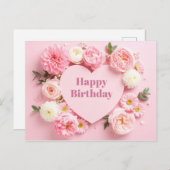 Carte de Peony Birthday (Devant / Derrière)