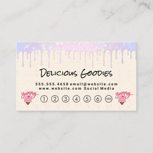 Carte de perforation à la crème glacée (Dos)