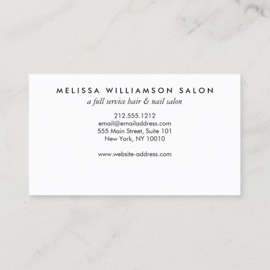 Carte de perforation de fidélité simple pour le cl (Dos)