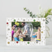 Carte de Personnaliser photo de Noël "Ornements/Et (Debout devant)