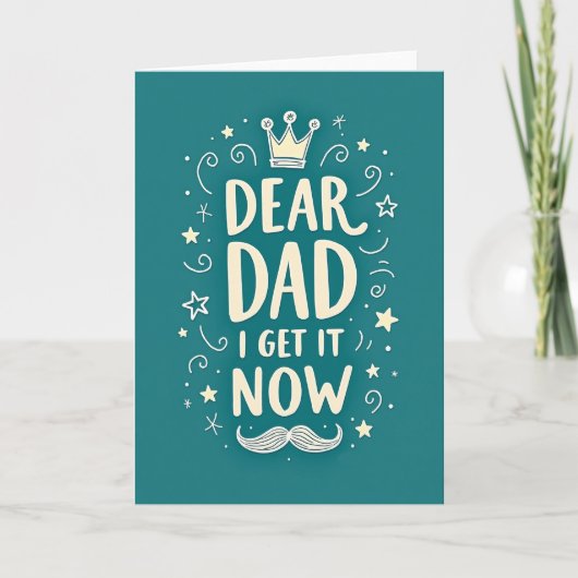 Carte de perspicacité Teal Dear Dad (Devant)