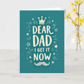 Carte de perspicacité Teal Dear Dad (Fleur jaune)