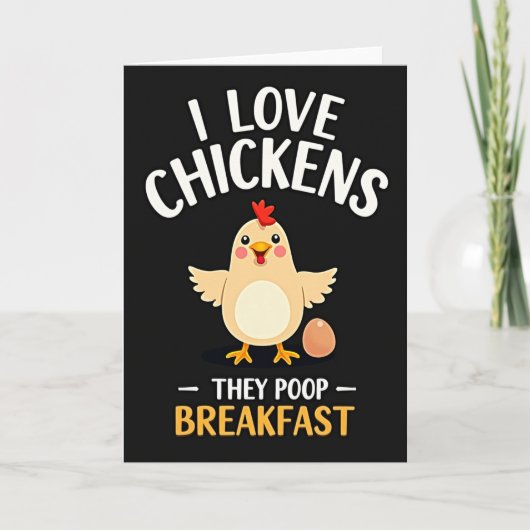 Carte de petit-déjeuner drôle de poulet (Devant)