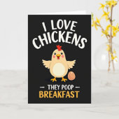 Carte de petit-déjeuner drôle de poulet (Fleur jaune)