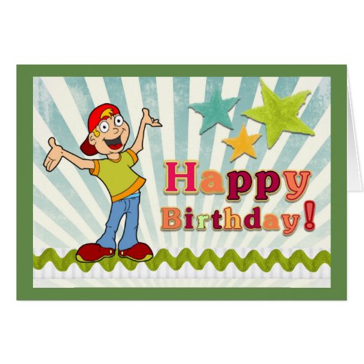 Carte de petit-fils de joyeux anniversaire (Devant horizontal)