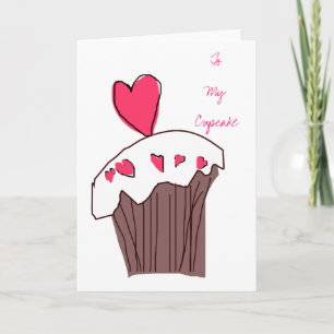 Carte de petit gâteau d'amoureux