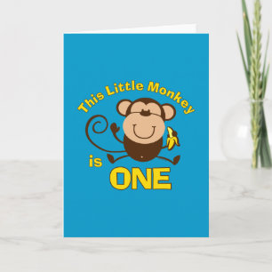 Carte de petit singe 1er anniversaire