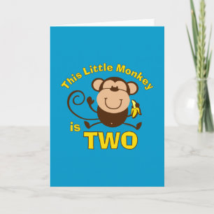Carte de petit singe 2e anniversaire