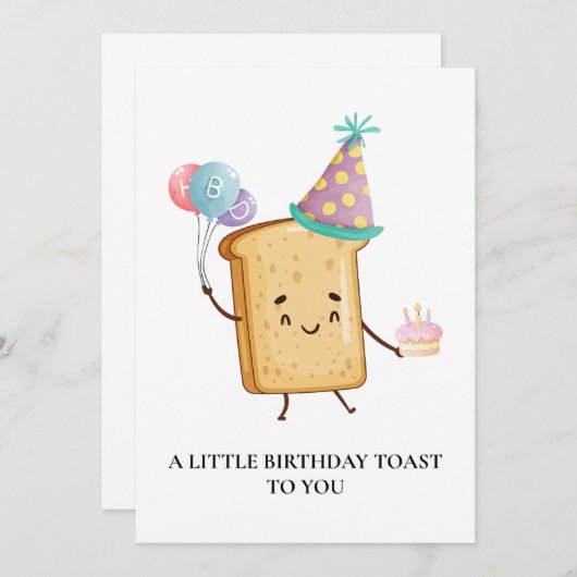 Carte de petit toast d'anniversaire pour vous (Devant / Derrière)