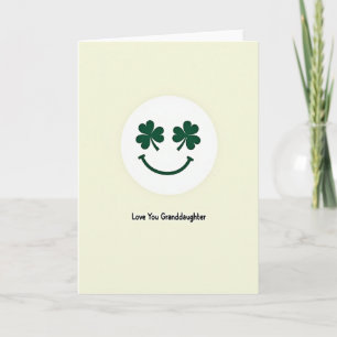 Carte de petite-fille amour sourire Trèfle