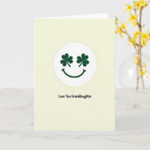Carte de petite-fille amour sourire Trèfle (Fleur jaune)