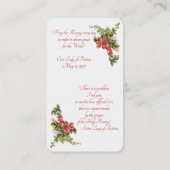 Carte de pétition Notre Dame de Fatima Rosaire (Dos)