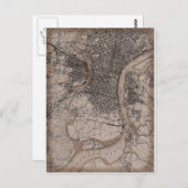 Carte de Philadelphie vintage 1898 (Devant / Derrière)