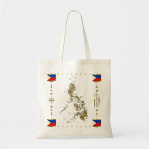 Carte de Philippines + Sac de drapeaux
